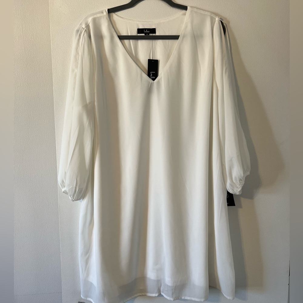 White Lulus Shift Dress 1X